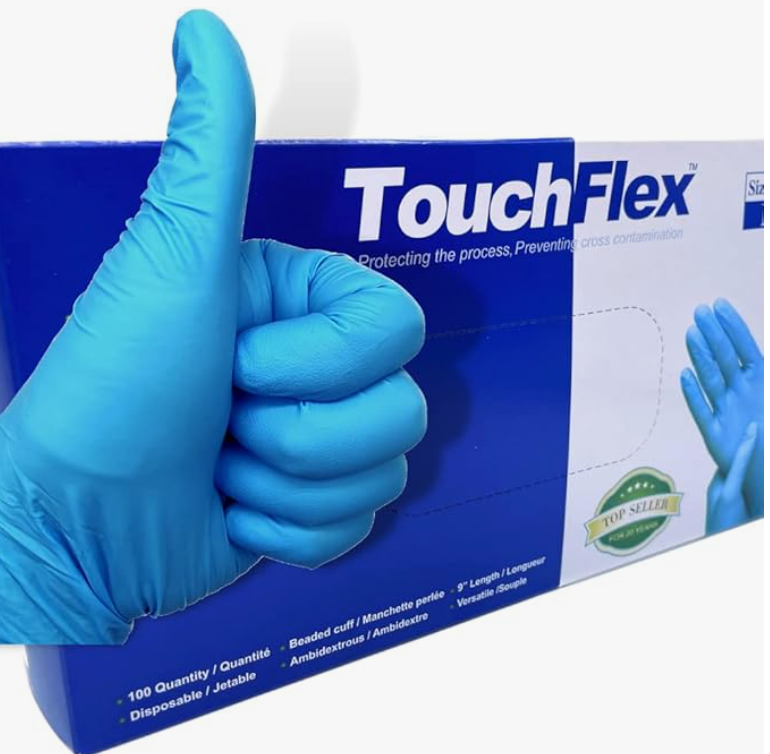 Black Powder Free Nitrile Exam TouchFlex Gloves 5 Mil