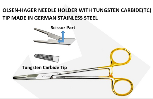 Olsen Hager Needle Holder With TC ( Tungsten Carbide) Tip