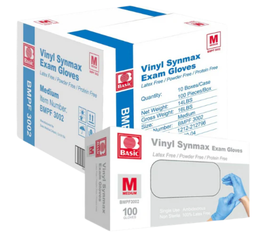 VINYL SYNMAX EXAM GLOVES