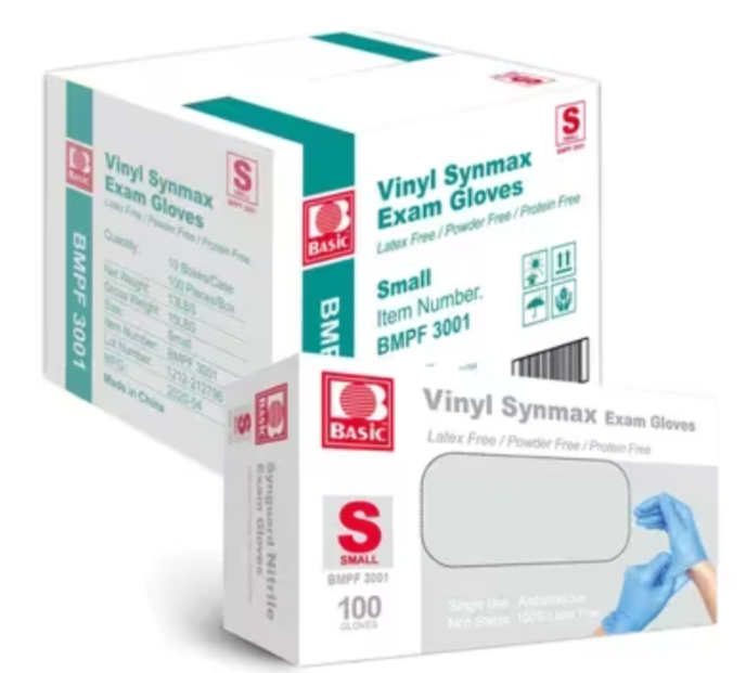 VINYL SYNMAX EXAM GLOVES