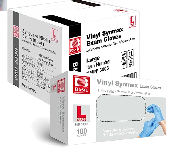 VINYL SYNMAX EXAM GLOVES