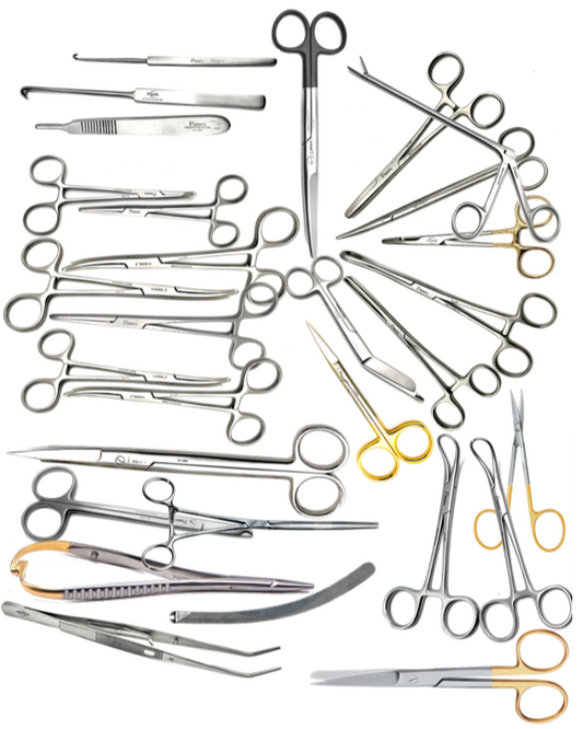 17 Tools Veterinary Canine Spay/Neuter Set, German Stainless Steel, Autoclavable, Rust-Free, Long-Lasting