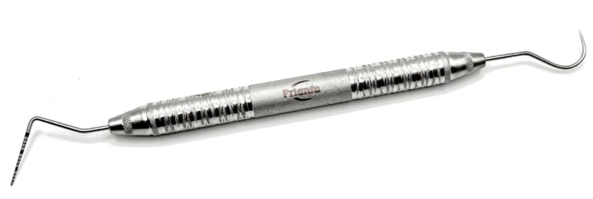 William Probe, UNC 15, Double End #23/QOW Dental Expro Explorer Probe with #6 Satin Steel Handle, Consistent with Dental exam Requirements, Made by FRIENFA