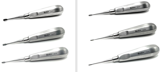 Dental Elevator for Veterinary Use, Sizes 1 mm, 2mm, 3mm,4mm, 5 mm,6mm, Made in German Stainless Steel, Rust-Free, Long Lasting, Sterilizable in Autoclave. (1 mm Tip)