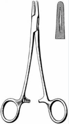 Needle Holder With Serrated tips and Groove ( best for students)